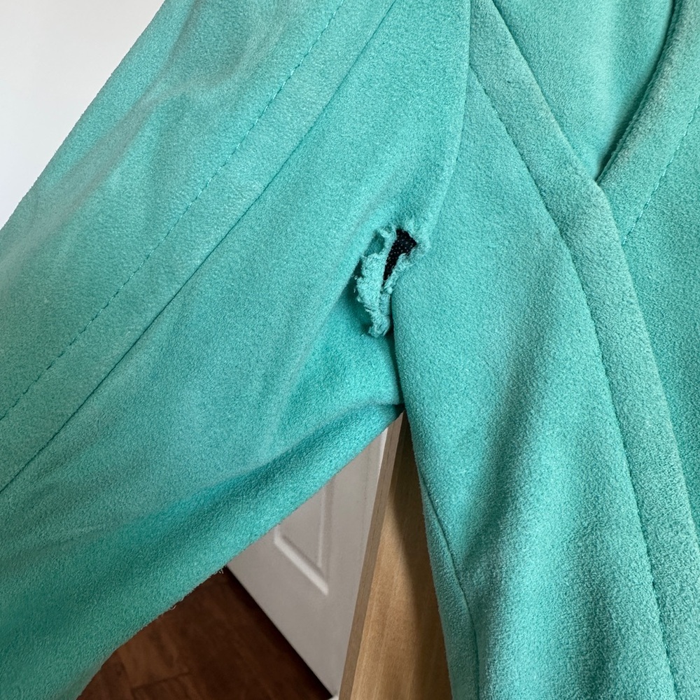 Mackage Freda Turqoise Suede Jacket 100% GOAT Skin - Picture 7 of 13